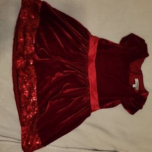 3T velvet red dress
